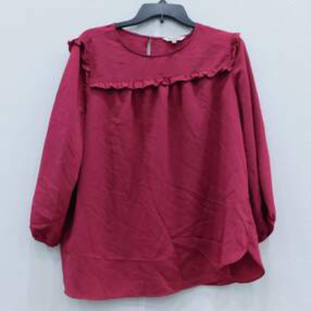 Juicy Couture Women's Red Ruffle Long Sleeve